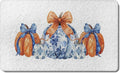 TopXmai Chinoiserie Pumpkin Door Mat 17x30 Blue White Orange Indoor Outdoor by Deal US