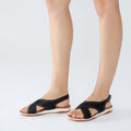 UBFEN Womens Flat Sandals Arch Support Slingback Black Size 10.5 by Deal US