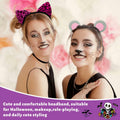Hoteam 3 Pcs Halloween Ear Headbands Pink Leopard Bunny Mouse Colorful by Deal US