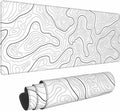 Topographic Gaming Mouse Pad Large Extended White Desk Mat 31.5x11.8 by Deal US