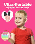 VERKB Kids Karaoke Machine Bluetooth Speaker 2 Wireless Mics Pink by Deal US