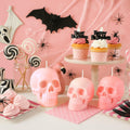 Nuanchu Halloween Skull Candles 6 Pack Large Pink Pastel Gothic Decor by Deal US