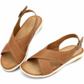 UBFEN Womens Flat Sandals Arch Support Adjustable Slingback Brown Size EUR 37 by Deal US