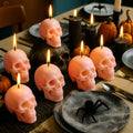 Nuanchu Halloween Skull Candles 6 Pack Large Pink Pastel Gothic Decor by Deal US