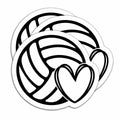 HYKADEUS Volleyball Stickers Waterproof Vinyl Decals 3"x2.7" 3PCS Heart Design by Deal US