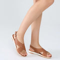 UBFEN Womens Flat Sandals Arch Support Adjustable Slingback Brown Size EUR 37 by Deal US