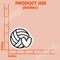 HYKADEUS Volleyball Stickers Waterproof Vinyl Decals 3"x2.7" 3PCS Heart Design by Deal US