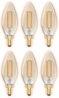 GoodBulb 5W E12 Clear Golden LED Chandelier Bulbs 2200K 300LM 6 Pack by Deal US