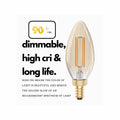 GoodBulb 5W E12 Clear Golden LED Chandelier Bulbs 2200K 300LM 6 Pack by Deal US