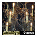 GoodBulb 5W E12 Clear Golden LED Chandelier Bulbs 2200K 300LM 6 Pack by Deal US