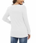 NILOUFO Women Long Sleeve Casual Tops Blouses Tunics Blue Size M by Deal US