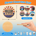Leokawin Wood Coasters Set of 6 4 Inch Vintage Brown Drink Absorbent by Deal US
