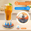 Leokawin Wood Coasters Set of 6 4 Inch Vintage Brown Drink Absorbent by Deal US