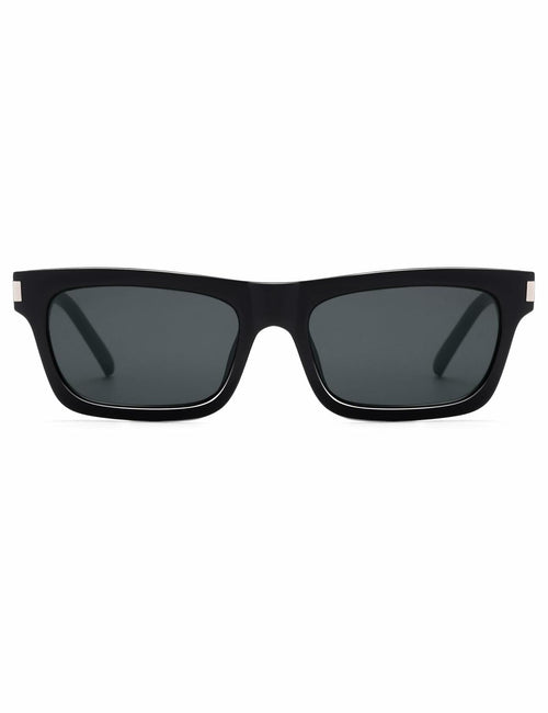 Appassal Retro Rectangular Sunglasses Unisex Black/Dark Gray AP3752 Open Box by Deal US