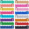 Qeeenar 16 Rolls 263ft Scalloped Bulletin Board Borders Trim Boho Color by Deal US