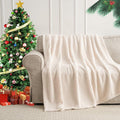 Jungle Star 3 Layer Jacquard Fleece Throw Blanket 50x70 Inch Wave Beige by Deal US
