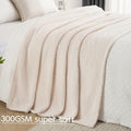 Jungle Star 3 Layer Jacquard Fleece Throw Blanket 50x70 Inch Wave Beige by Deal US