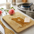MCJC Bamboo Cutting Board & Kitchen Utensil Set Heart Design Mom Gifts One Size by Deal US