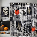 EVENHUG Halloween Waterproof Shower Curtain Set Grey 72x72 inch with Hooks by Deal US