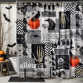 EVENHUG Halloween Waterproof Shower Curtain Set Grey 72x72 inch with Hooks by Deal US