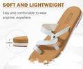 ONCAI Women's Slide Sandals Cross Strappy Open Toe White Khaki Size 11 by Deal US