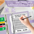 Mashaop 100 Envelope Challenge Binder White PU A4/Letter 13 Pages by Deal US