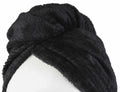 FABBRICA HOME Bamboo Rayon Spa Bath Wrap & Hair Turban Set Navy Blue One Size by Deal US