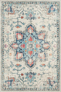 Puremy 2x3 Vintage Boho Entryway Rug Non Slip Low Pile Floral Cream by Deal US