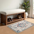 Puremy 2x3 Vintage Boho Entryway Rug Non Slip Low Pile Floral Cream by Deal US