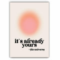Usoway Motivational Wall Art Pink Aura Canvas 12x16in Unframed by Deal US