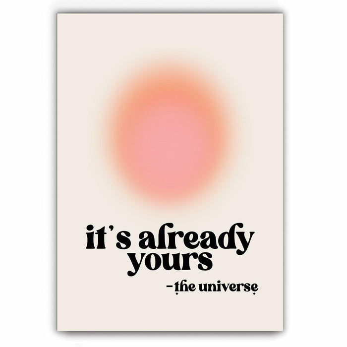Usoway Motivational Wall Art Pink Aura Canvas 12x16in Unframed by Deal US