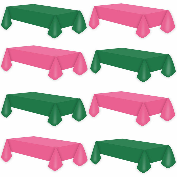 CIEOVO 8 Pcs Pink Green Disposable Witch Tablecloths Rectangle Plastic by Deal US