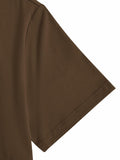 SOLY HUX Men's Graphic Letter Print Short Sleeve T-Shirt Brown Size S by Deal US