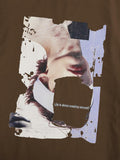 SOLY HUX Men's Graphic Letter Print Short Sleeve T-Shirt Brown Size S by Deal US