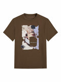 SOLY HUX Men's Graphic Letter Print Short Sleeve T-Shirt Brown Size S by Deal US