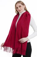 Landisun Winter Pashmina Shawl Scarf for Women Cashmere Green Solid by Deal US