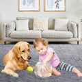 Puremy Grey Round Fluffy Rug 5ft Non-Slip Carpet for Kids Nursery Room by Deal US