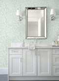 Fiula Peel and Stick Wallpaper Green White Leaf 17.3inx78.7in Removable Vinyl by Deal US