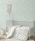 Fiula Peel and Stick Wallpaper Green White Leaf 17.3inx78.7in Removable Vinyl by Deal US