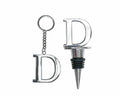 Lutong Letter Gift Set Key Ring & Bottle Stopper D Silver Metal 2 PCS by Deal US