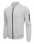 SAVKOOV Mens Lightweight Bomber Varsity Jacket Light Gray Size 5XL by Deal US