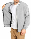SAVKOOV Mens Lightweight Bomber Varsity Jacket Light Gray Size 5XL by Deal US