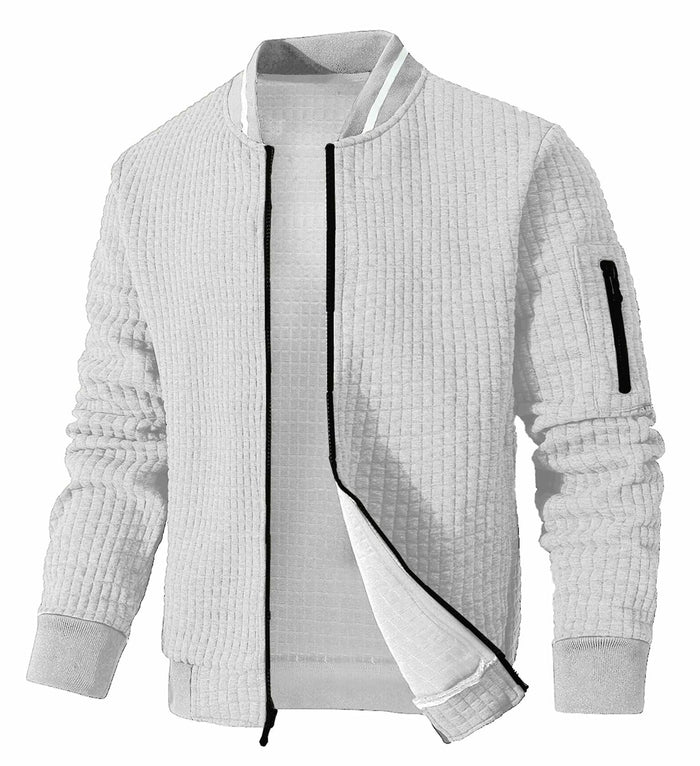 SAVKOOV Mens Lightweight Bomber Varsity Jacket Light Gray Size 5XL by Deal US
