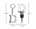 Lutong Letter Gift Set Key Ring & Bottle Stopper D Silver Metal 2 PCS by Deal US