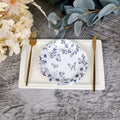 Pandecor 50 Blue White Floral Disposable Paper Plates 7in Butterfly Theme by Deal US
