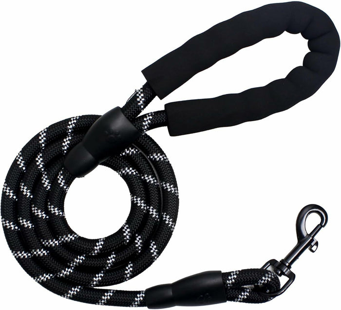YALAVA Dog Leash 4FT Heavy Duty Reflective Nylon Rope 360° Swivel Hook Black by Deal US