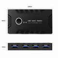 USB 3.0 KVM Switch 2 Computers Share 4 USB Devices One-Button + 2 USB Cables by Deal US