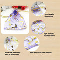QIANHAILIZZ 100 pcs 3.5x4.7in Flower Heart Organza Gift Pouch Lilac Gold by Deal US