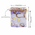 QIANHAILIZZ 100 pcs 3.5x4.7in Flower Heart Organza Gift Pouch Lilac Gold by Deal US
