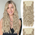 ALXNAN 16" Orange Red Thick Long Mermaid Wave Hair Clip Extensions by Deal US